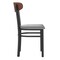 Emma and Oliver Yara Industrial Dining Chair with Rolled Steel Frame and Solid Wood Seat - 500 lbs. Static Weight Capacity